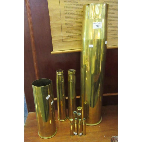 68 - Collection of brass shell cases of varying sizes. (11)
(B.P. 21% + VAT)