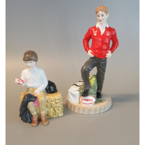 91 - Royal Doulton bone china figurine 'First Prize' HN3911, together with a Royal Worcester china figuri... 