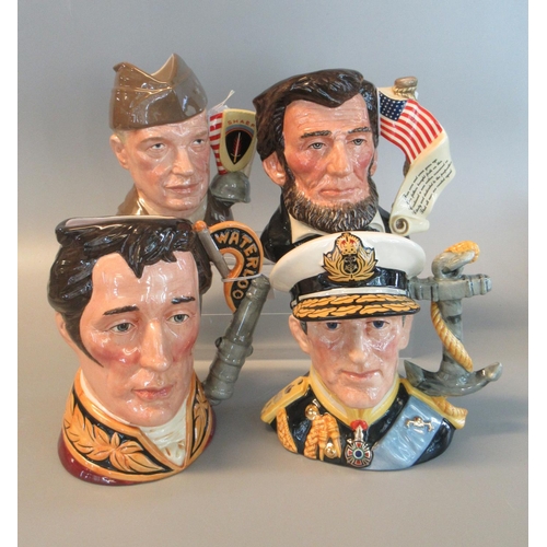 94 - Collection of four Royal Doulton character jugs to include; 'The Great General's Collection' 'Genera... 