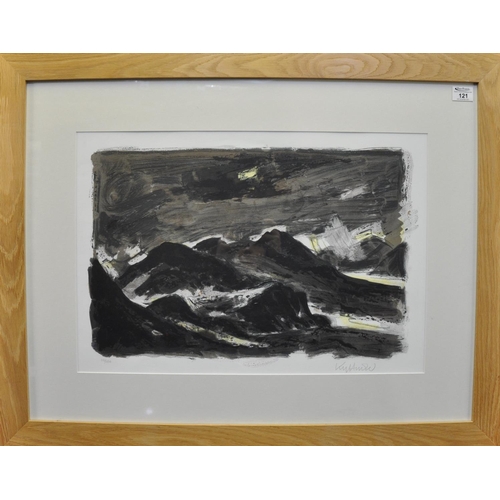 95 - After Sir John 'Kyffin' Williams RA (Welsh 1918-2006), Snowdonia landscape, limited edition coloured... 