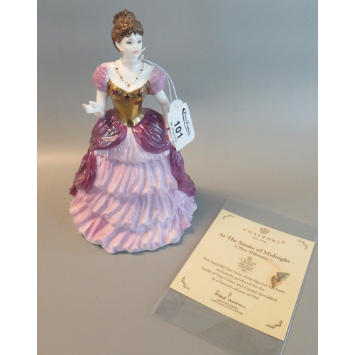 101 - Coalport bone china figurines At the Stroke of Midnight a New Millennium, with certificate of authen... 