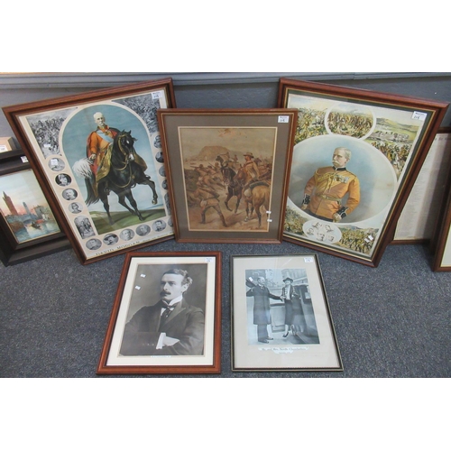 115 - Collection of assorted early 19th Century prints to include; Boer war portraits and battle scenes, p... 