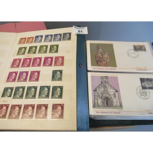 61 - Box with all world stamp collection, covers etc. in album, stock book and loose including Germany Hi... 