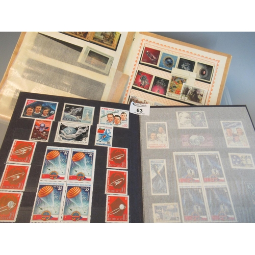 63 - Stamp collection in two stockbooks and album including stockbook of Russian space stamps.
(B.P. 21% ... 