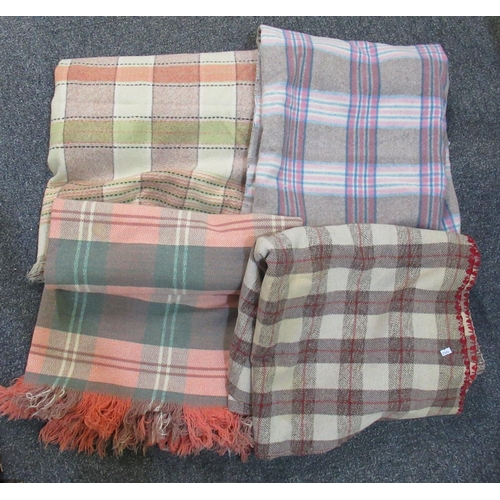 94 - Box containing four vintage check blankets in various colours. (4)
(B.P. 21% + VAT)