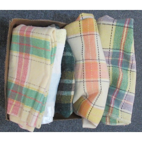 95A - Box containing five vintage check design blankets or carthen in various colours. (5)
(B.P. 21% + VAT... 