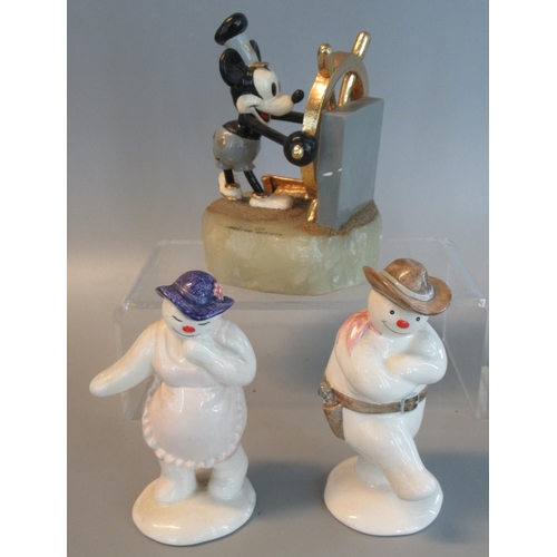 114 - Two Royal Doulton bone china figurines; 'The Snowman Gift Collection', 'Lady Snowman' and 'Cowboy Sn... 