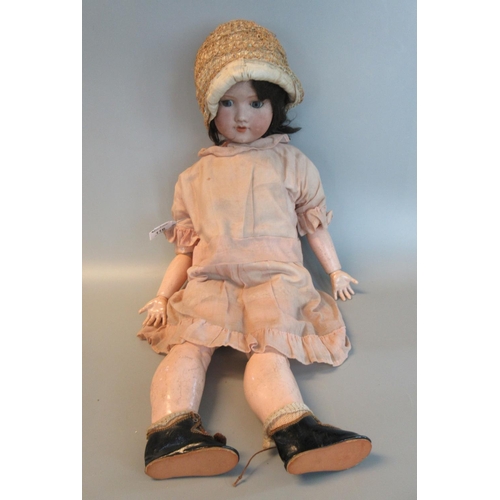 116 - Early 20th Century Armand Marseille bisque headed German doll with painted features and moveable lid... 