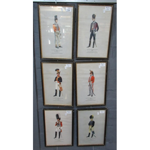 130 - After Smitherman, a group of military uniform studies, six,  coloured prints. 35 x 23cm approx, Hoga... 