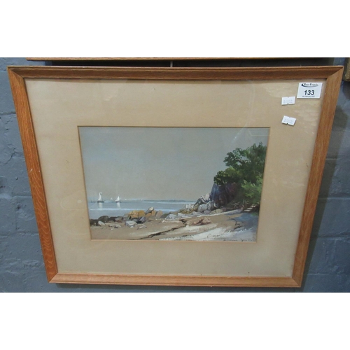 133 - S.P Jackson, 'Portishead', signed, dated June 25th 1851, watercolours. 25 x 35cm approx, framed.
(B.... 