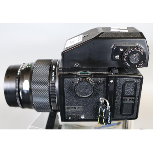 Zenza Bronica ETRS camera with lens, together with Zenza Bronica ETRS camera with lens, together with