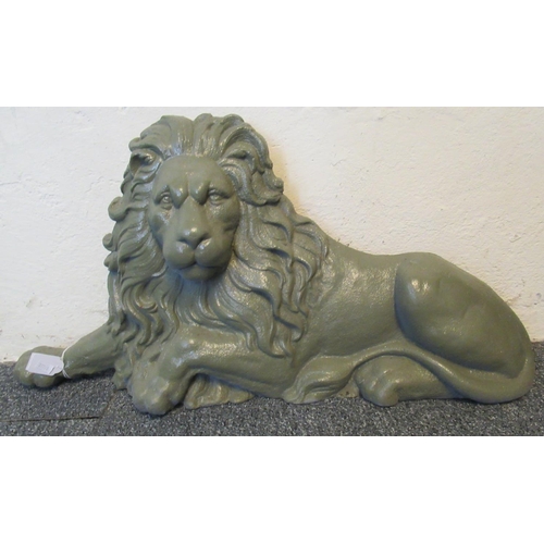 95 - Cast iron painted study of a recumbent male lion.
(B.P. 21% + VAT)