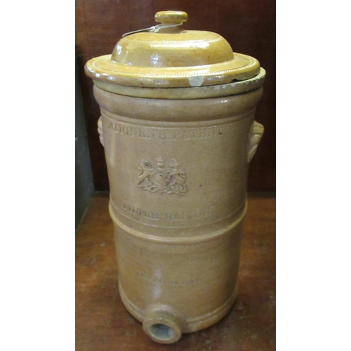 96 - Late 19th/early 20th Century stoneware water filter marked 'Migne's Patent, filtre rapide, Cottage n... 