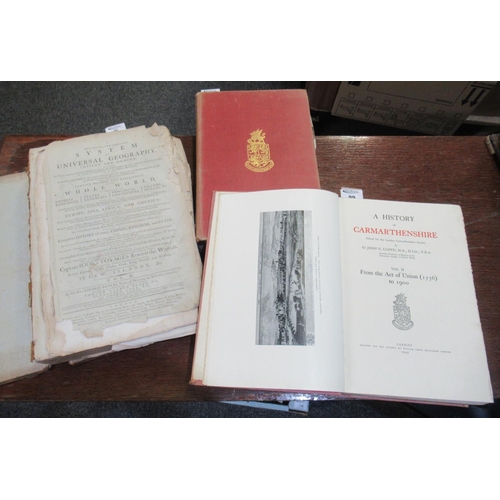 99 - 'History of Carmarthenshire' Volume I & II, by Sir John E. Lloyd, together with a 'New Royal and Com... 