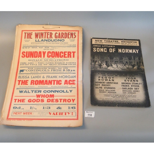 118 - Group of original musical type posters to include The Winter Gardens Llandudno, New Theatre Northamp... 