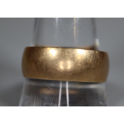 230 - 9ct gold wedding ring.  Ring size X.  Approx weight 5.4 grams.
(B.P. 21% + VAT)