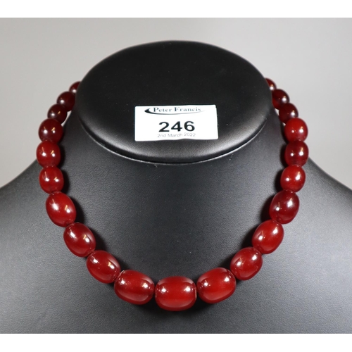 246 - String of early 20thC graduated red beads.
(B.P. 21% + VAT)