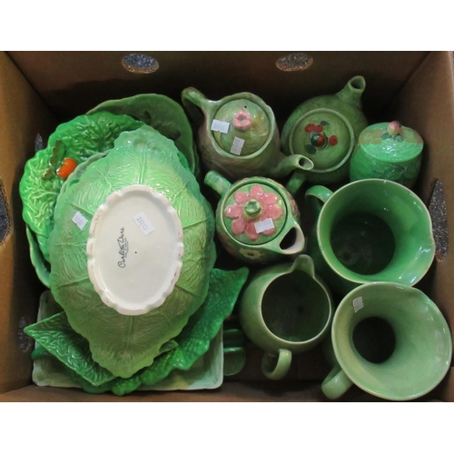 323 - Box of assorted Carton ware and other pottery to include oval Carlton ware pedestal bowl decorated w... 