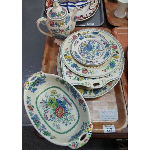 359 - Tray of Mason's Ironstone china to include: Mason's 'Strathmore' oval two-handled dish, together wit... 