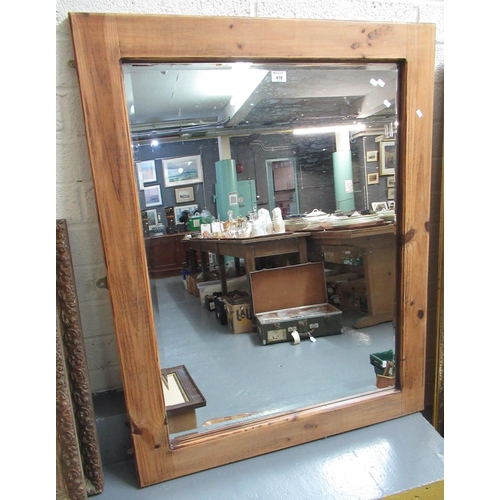 418 - Modern rustic pine framed bevel plate mirror. 95 x 123cm approx.
(B.P. 21% + VAT)