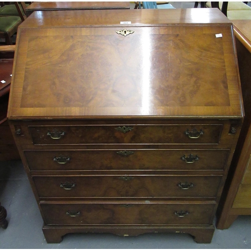 468 - 18th century style walnut fall front bureau. Reproduction.
(B.P. 21% + VAT)