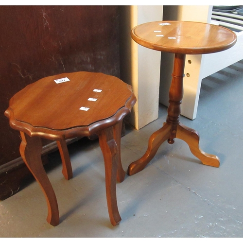 517 - Two small modern hard wood wine tables. (2)
(B.P. 21% + VAT)