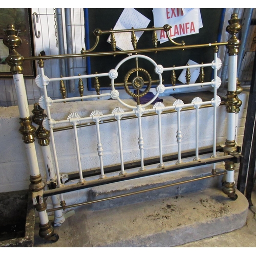 552 - Set of Victorian white enamel and brass double bed steads with side rails.
(B.P. 21% + VAT)