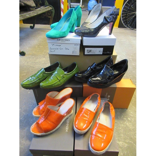 559A - Collection of six pairs of ladies shoes to include four pairs of Kennel & Shmenger shoes: orange pat... 