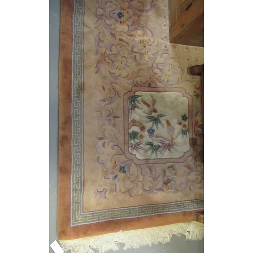 568 - Two Chinese wash rugs, beige ground and orange ground. (2)
(B.P. 21% + VAT)