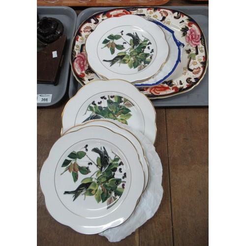 358 - Tray of china to include: Mason's Ironstone 'Mandalay' design meat plate, together with six Royal Wo... 