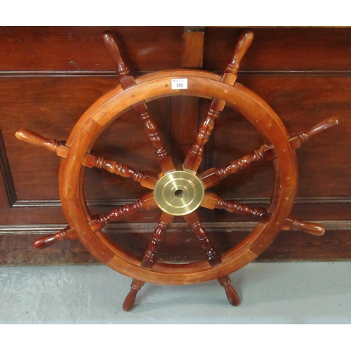 350 - Modern wooden and brass ships wheel.
(B.P. 21% + VAT)