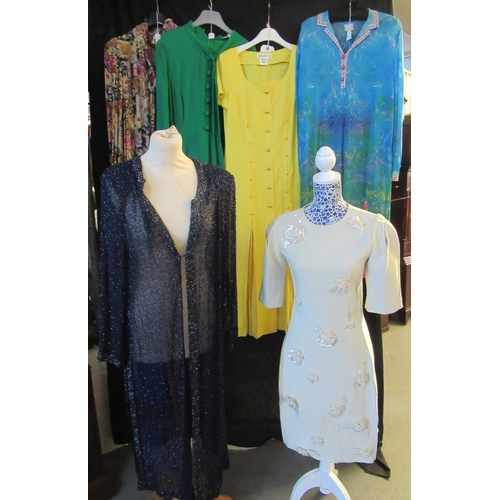 508 - Six vintage dresses circa 1980s to include: Les Lumis, Monet, LK Bennet with tags with original pric... 