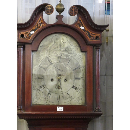 124 - Early 19th century Scottish mahogany eight day longcase clock marked J Galbraith, Falkirk, having ar... 