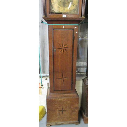 127 - 18th century English 30 hour longcase clock marked Josh Quarman, Temple Cloud, the brass face with R... 