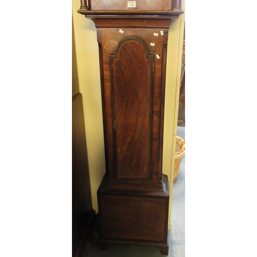 128 - Early 19th century mahogany eight day longcase clock marked John Vise, Wisbech, having a brass face ... 