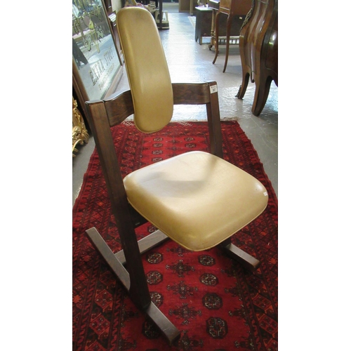 387 - Peter Opsvik beech framed pendulum rocking chair, with leather head rest and seat. Manufactured by '... 