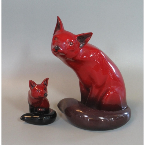 73 - Royal Doulton flambe seated fox, together with a Royal Doulton flambe fox cub. (2)
(B.P. 21% + VAT)