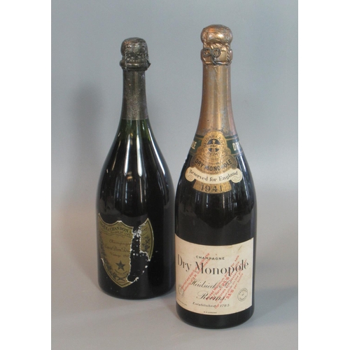 97 - Heidsieck & co. Dry Monopole Champagne, Reims, 1941, one bottle. Together with a Moet et Chadon cham... 