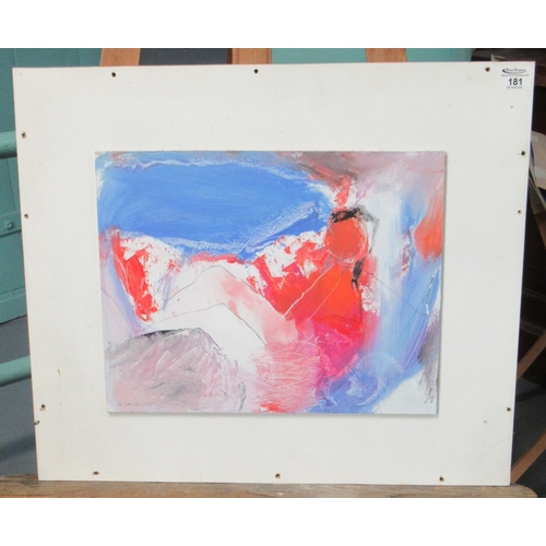 171 - Neil Canning,( British contemporary.), Abstract portrait study. Acrylic on board, signed. 32 x 42cm ... 