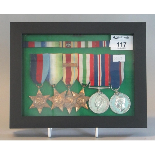 117 - WWII Medal group to include 39-45 Star, Atlantic Star, Africa Star, Italy Star, War Medal and anothe... 