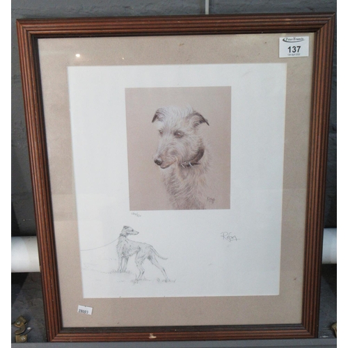 137 - After Refna Haney (contemporary British), 'Lurcher', limited edition coloured lithograph no. 136/850... 
