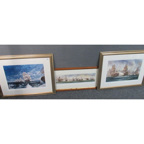 138 - After Les Henson 'Cape Trafalgar, 21st October 1805'. Nelson's Van Column, 'The Nelson Touch'. Limit... 