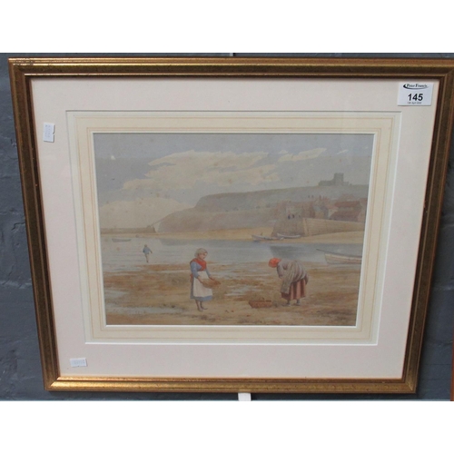 145 - E C Booth (British 19th century), 'Misty Morning, Whitby Harbour', signed and dated 1892, watercolou... 