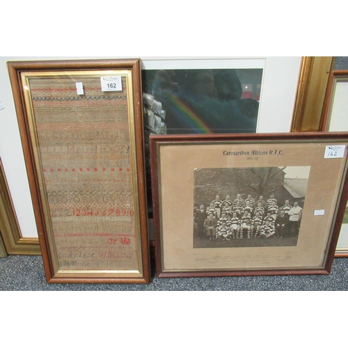 162 - 19th Century Welsh Tapestry Sampler by Emily Jane Williams June 4th 1888 together with an interestin... 