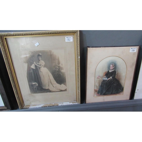 170 - British School (19th Century) Portrait of a Lady Labelled and Dated - Verso, Watercolours.  27x20cm ... 