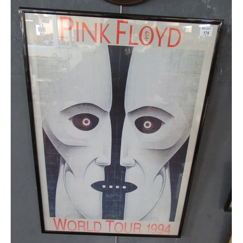 174 - Pink Floyd, World Tour 1994 Framed Poster Copy. 83x58cm approx 
(B.P. 21% + VAT)