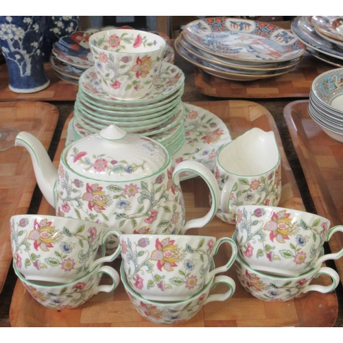 349 - Tray of Minton 'Haddon Hall' tea ware to include: six tea cups and saucers, six side plates, sandwic... 