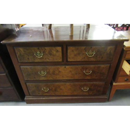 469 - Edwardian walnut straight front chest of two short and two long drawers. 107 x 54 x 85cm approx.
(B.... 