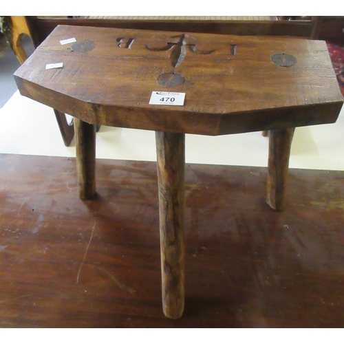 470 - Rustic stained milking stool with initials I.B.
(B.P. 21% + VAT)