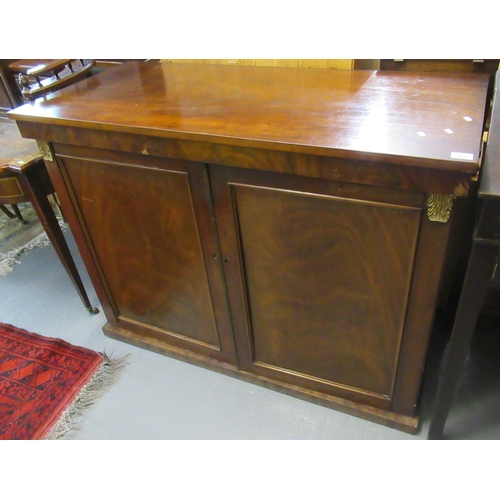 474 - 19th century mahogany two door blind panel linen press (top only).
(B.P. 21% + VAT)